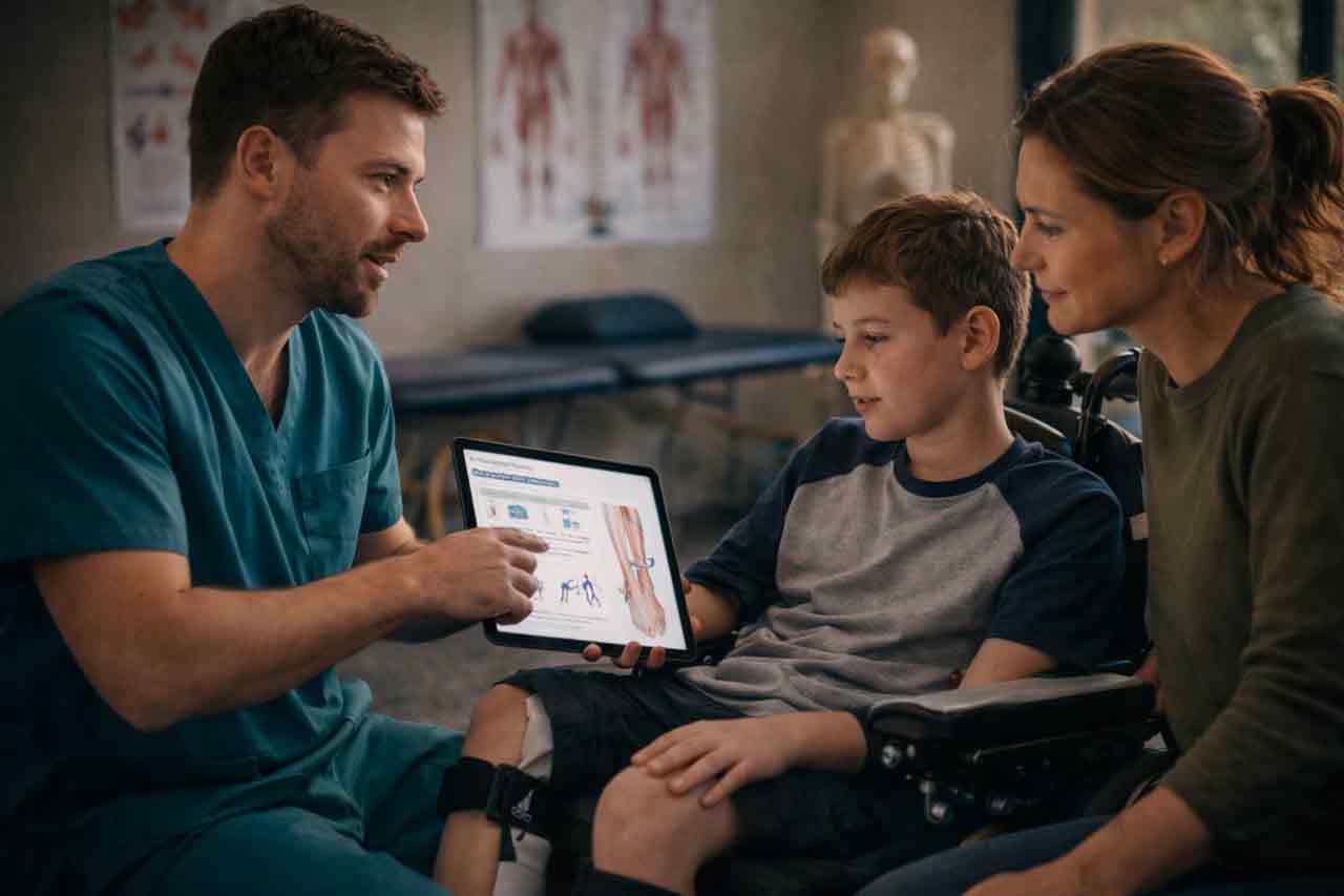 Physiotherapy session with young patient