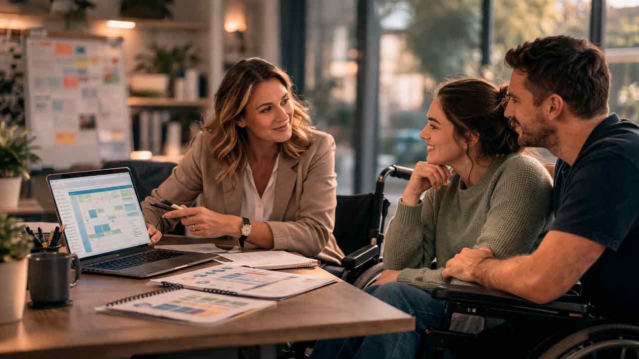 Team consultation in a warm office