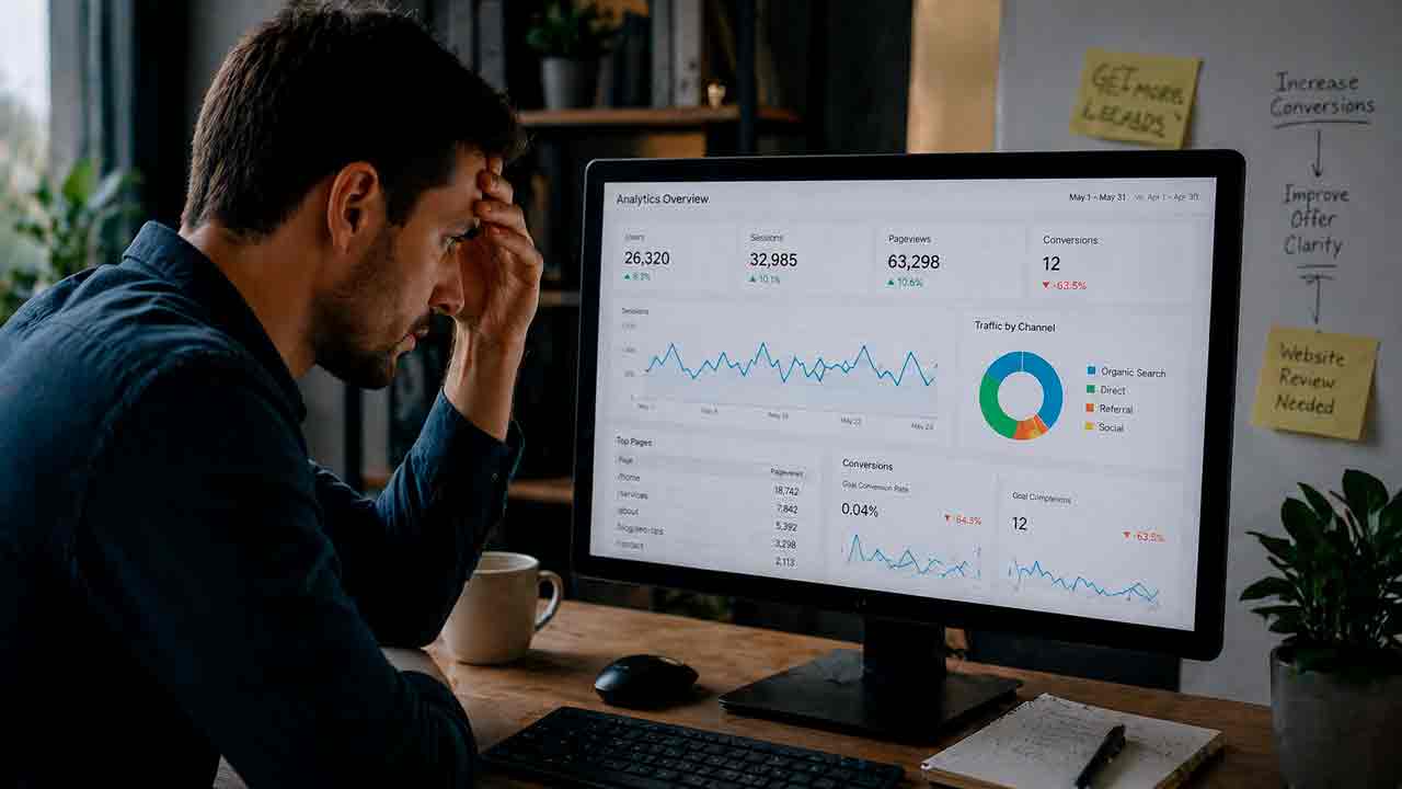 Slow business website frustrating visitors and reducing customer engagement across search and mobile devices
